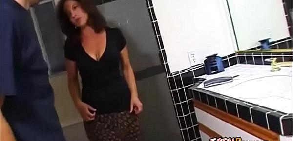  Horny cougar wants the plumber&039;s dick